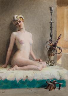Théodore Jacques Ralli - Odalisque après le bain
