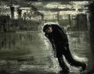 Theodore Major - Figure in industrial scene