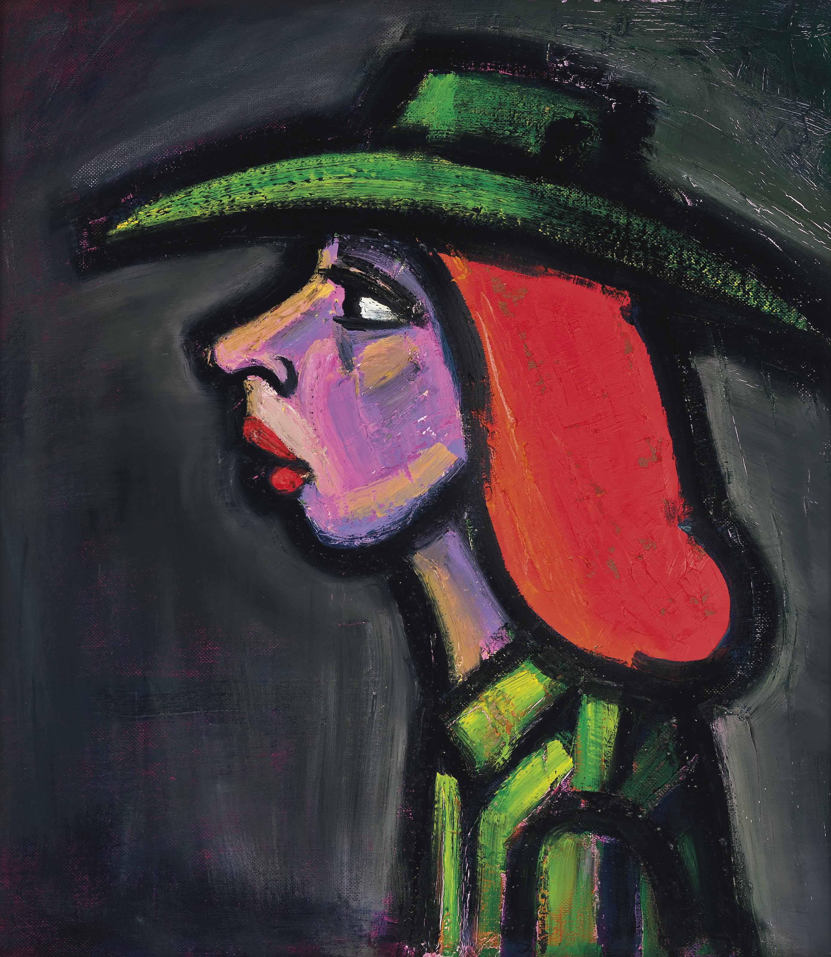 Theodore Major - Lady with a green hat