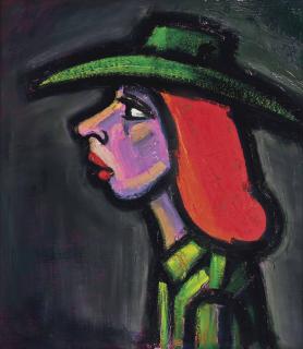 Theodore Major - Lady with a green hat