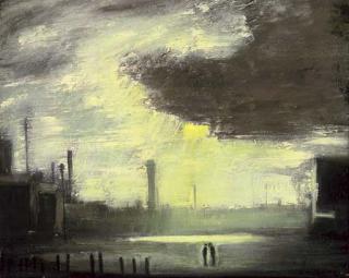 Theodore Major - Two men talking under a dark cloud