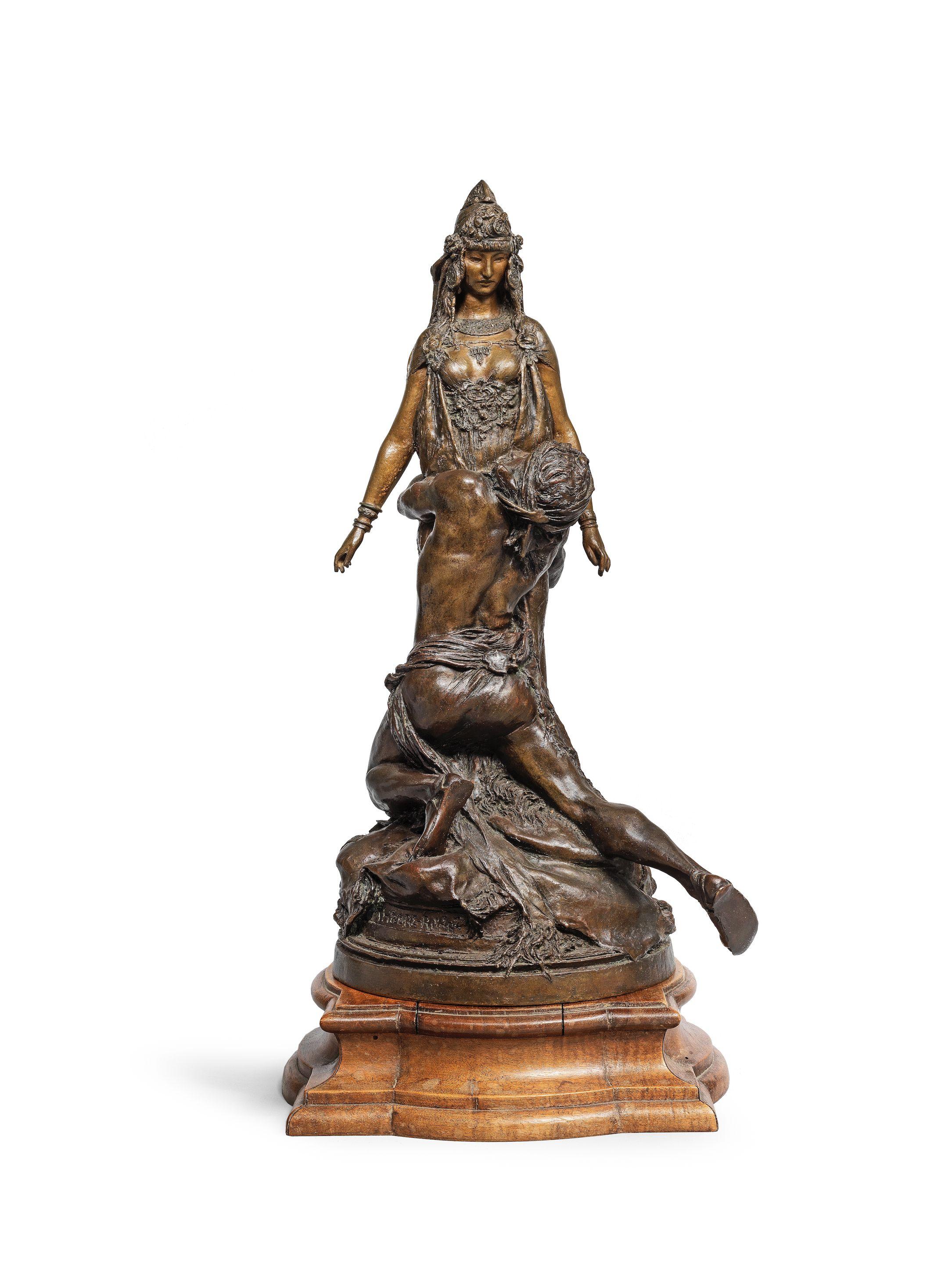 Théodore Rivière - A Patinated Bronze Group Of Salammbô At Mathô\'S Entitled Carthage