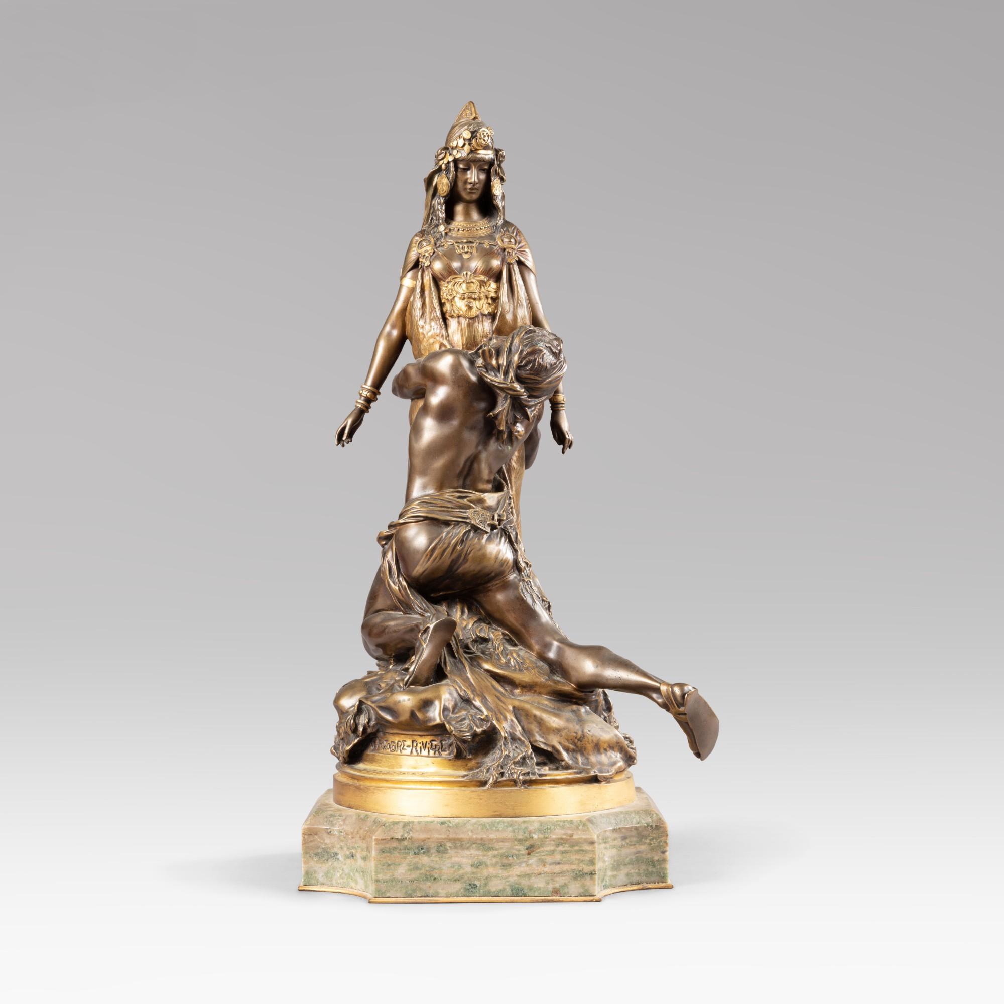 Théodore Rivière - Salammbô chez Matho  (Matho kneeling before Salammbo)