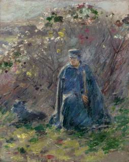 Theodore Robinson - Policeman and Dog