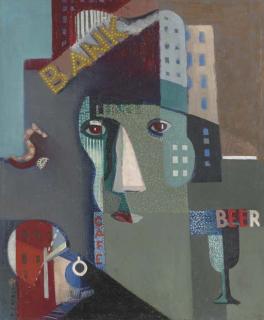 Theodore Roszak - Abstraction with Faces and Skyscrapers