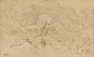 Théodore Rousseau - A donkey at a watering hole