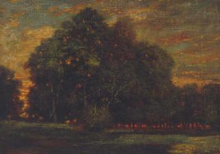 Théodore Rousseau - Coucher De Soleil Au Cuvier-Châtillon