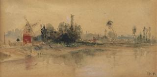 Théodore Rousseau - Moulin au bord d\'un rivage