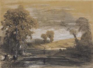 Théodore Rousseau - Paysage Et Berger Près D\'Un Étang