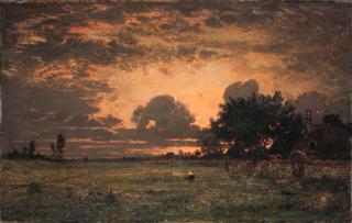 Théodore Rousseau - Sunset over the Plain of Barbizon