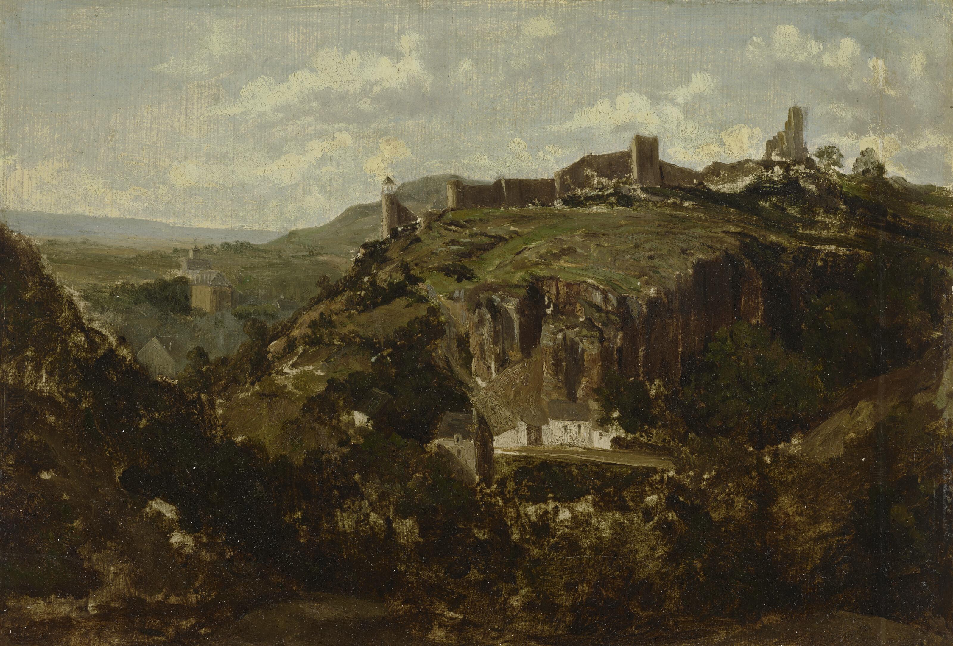 Théodore Rousseau - Village d\'Auvergne (Thiers?)