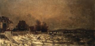 Theodore Roussel - The frozen Thames at Old Battersea Bridge