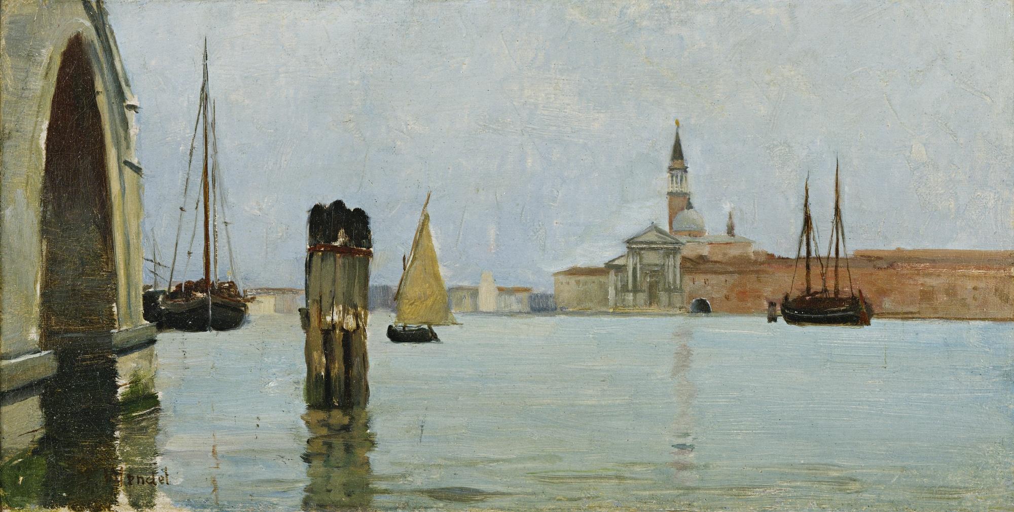 Theodore Wendel - San Giorgio Maggiore And The Campanile Seen Across The Venetian Lagoon