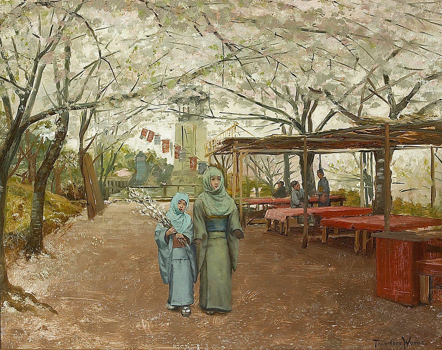 Theodore Wores - Early Cherry Blossoms, Nogeyama, Yokohama