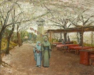 Theodore Wores - Early Cherry Blossoms, Nogeyama, Yokohama