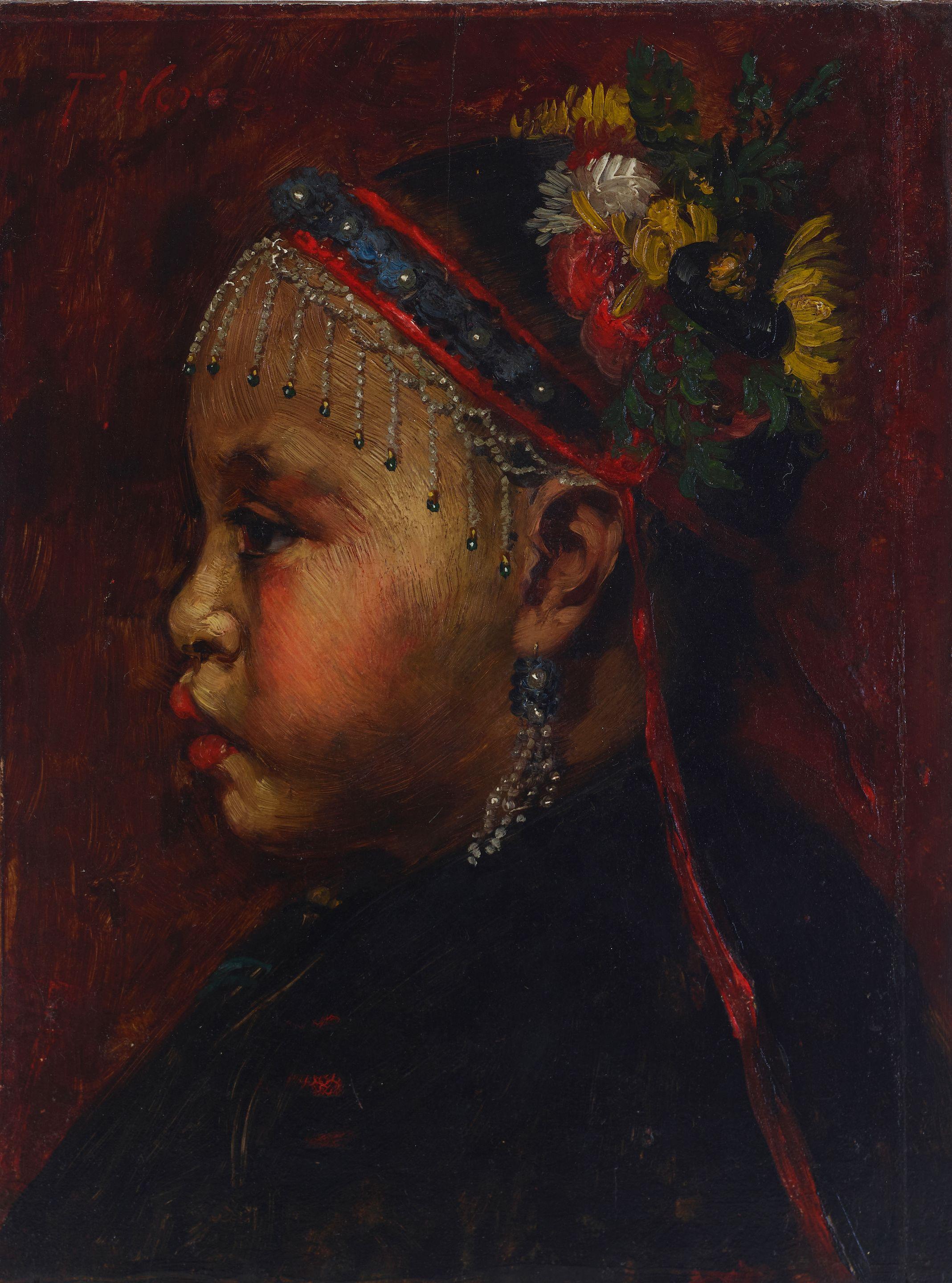 Theodore Wores - Profile of A Young Girl