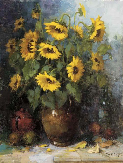 Theodorus van Oorschot - Still life with sunflowers