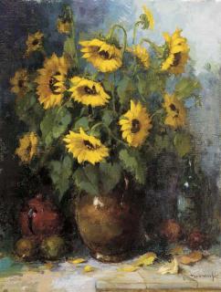 Theodorus van Oorschot - Still life with sunflowers
