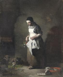 Théodule Augustin Ribot - Feeding the rabbits