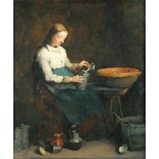 Théodule-Augustin Ribot - Femme Versant Du Lait