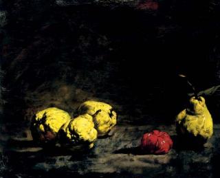 Théodule Augustin Ribot - Still life with pears and a quince