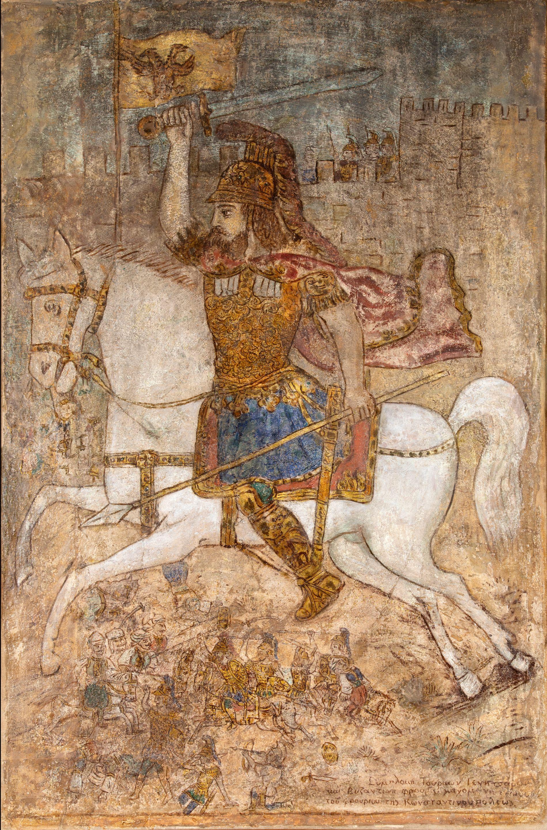 Theofilos Hadjimichael - Bataille de guardes Byzantines et Ottomans au forteresse de Constantinople