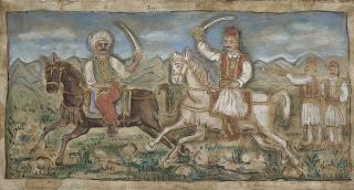Theofilos - Greebattle Scene With Greek  And Turk
