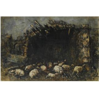 Theofrastos Triantafyllidis - Greek Flock Of Sheep In Menidi