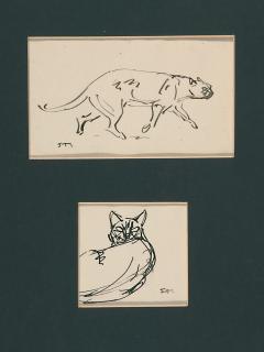 Théophile-Alexandre Steinlen - 2 Bll.: Katzenstudien.