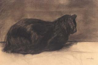 Theophile Alexandre Steinlen - Chat - a black cat