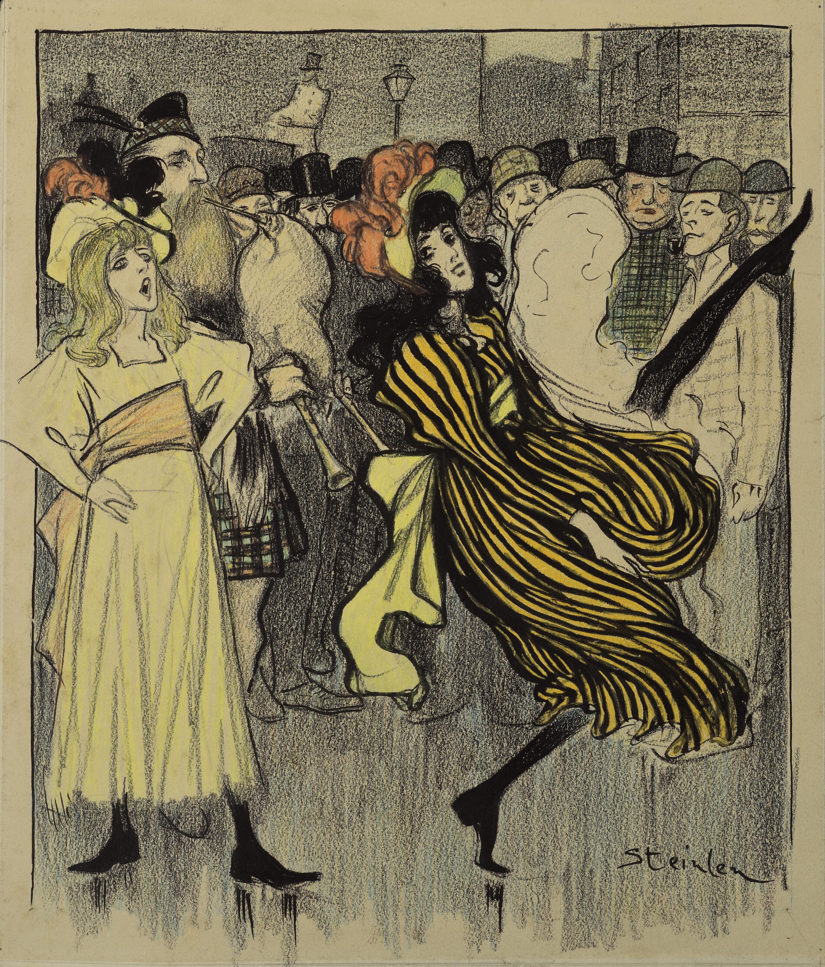 Théophile Alexandre Steinlen - Danseuse écossaise dans une rue de Londres