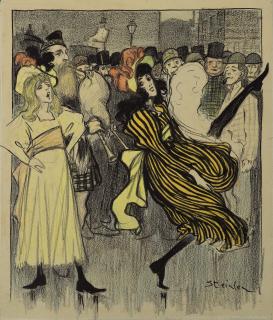 Théophile Alexandre Steinlen - Danseuse écossaise dans une rue de Londres