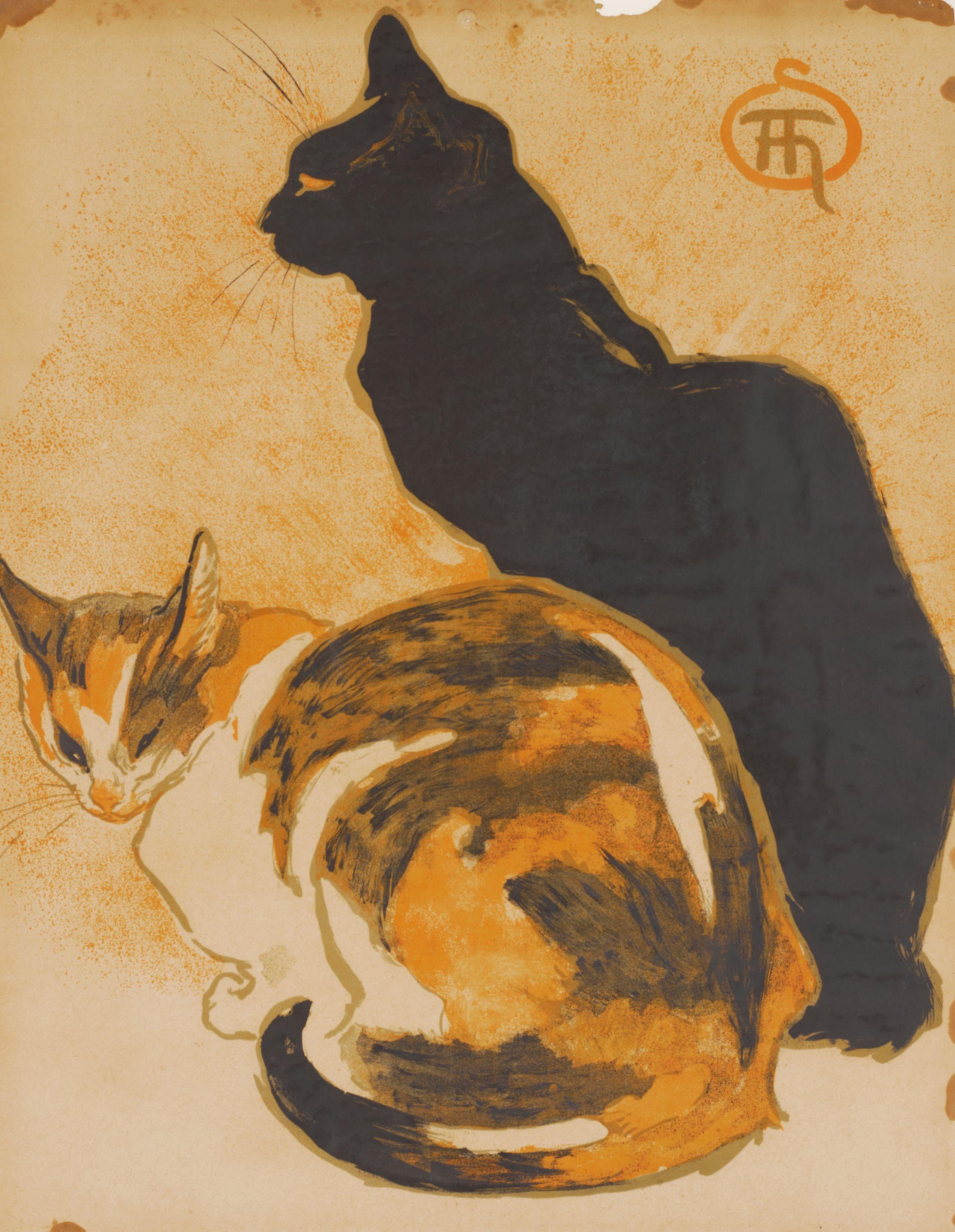 Théophile Alexandre Steinlen - Deux chats, affiche pour l\'exposition de l\'artiste à la Bodinière