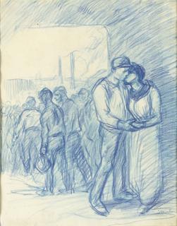 Théophile Alexandre Steinlen - Embracing Couple