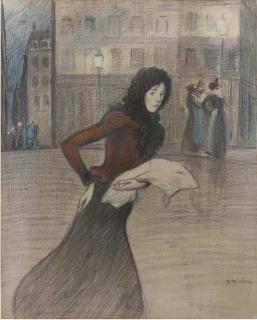 Théophile-Alexandre Steinlen - Girl in the street