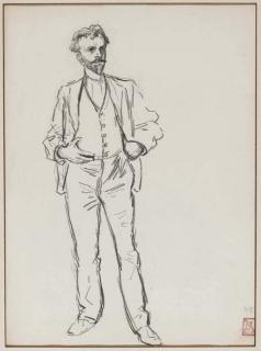 Théophile-Alexandre Steinlen - Homme debout vu de face, les mains à la taille