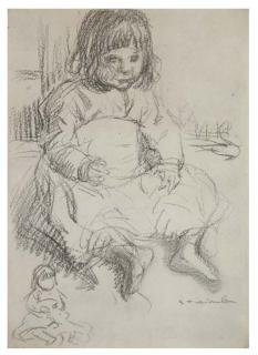 Théophile Alexandre Steinlen - Jeune fille à la poupée