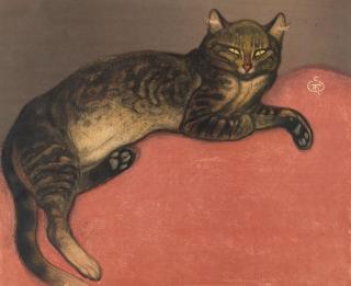 Théophile Alexandre Steinlen - L\'Hiver, Chat sur un Coussin