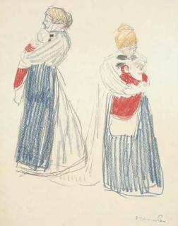 Theophile-Alexandre Steinlen - Maternité (recto et verso)