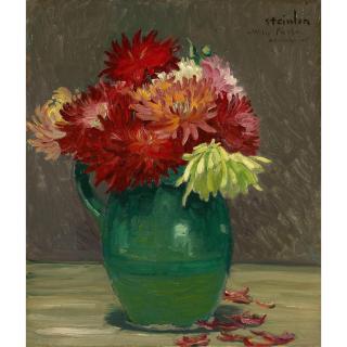 Théophile Alexandre Steinlen - Pivoines En Cruche Vert