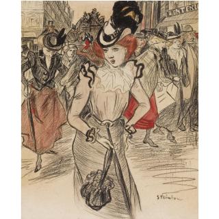 Théophile Alexandre Steinlen - Swiss Elegant Woman In Paris