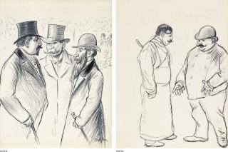 Théophile Alexandre Steinlen - Trois Hommes - Recto Deux Hommes - Verso