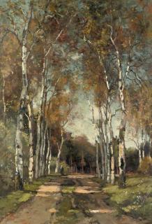 Theophile de Bock - A birch-lined lane