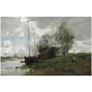 Théophile De Bock - Dutch A Canal Near Zwijndrecht