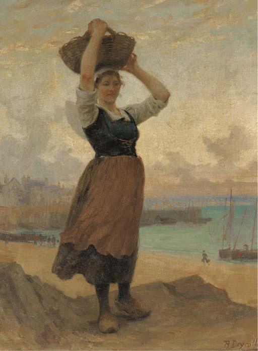 Theophile Deyrolle - Young woman on the beach
