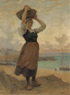 Theophile Deyrolle - Young woman on the beach