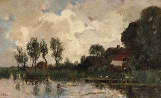 Theophile Emile Achille de Bock - A farm in the polder