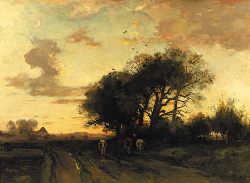 Theophile Emile Achille De Bock - Avondschemer