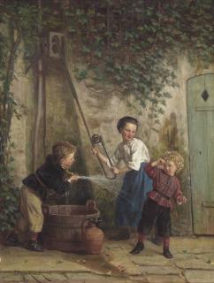 Théophile-Emmanuel Duverger - Playing At The Pump