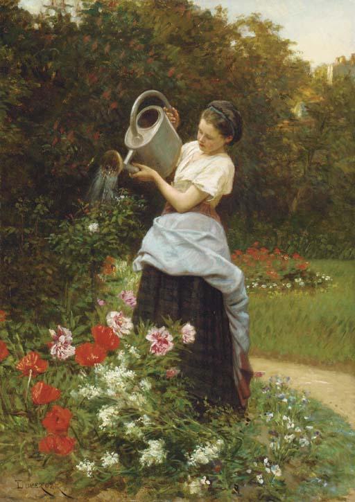 Théophile Emmanuel Duverger - Tending The Garden
